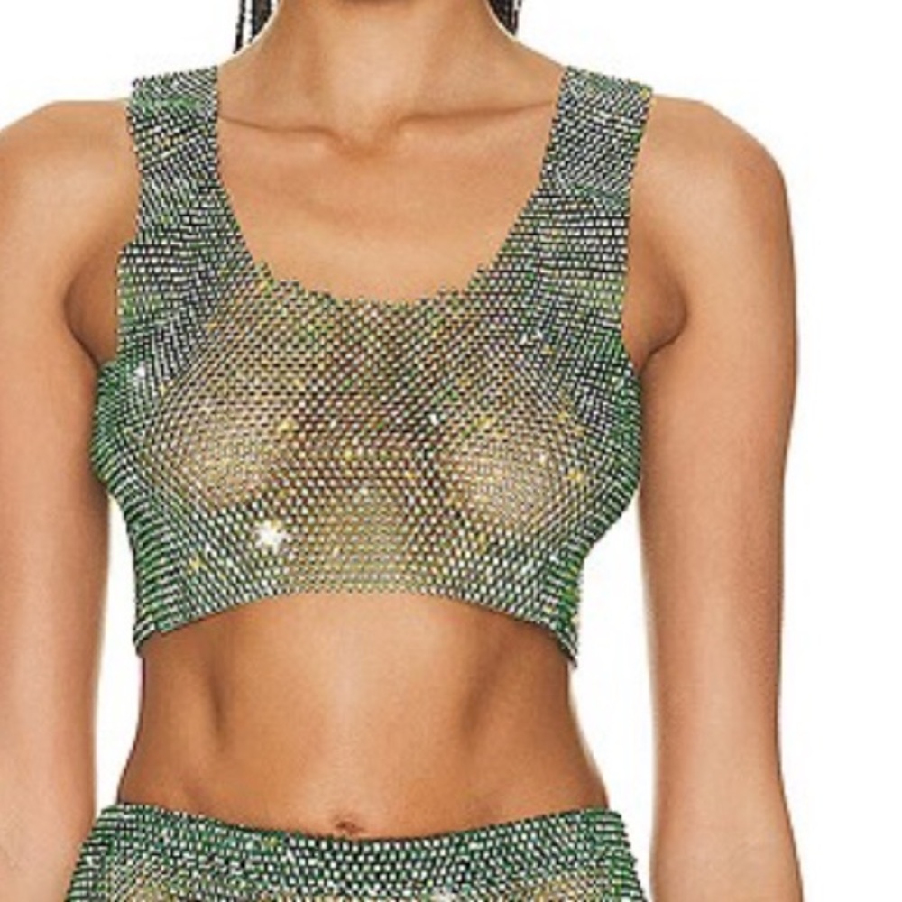 Santa brands crop top Kelly green